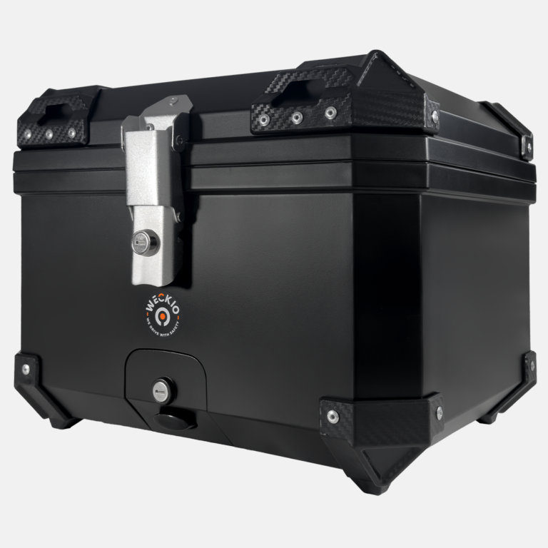 Top box Wigler 38 litres noir avec renforts en carbone et fermeture métallique